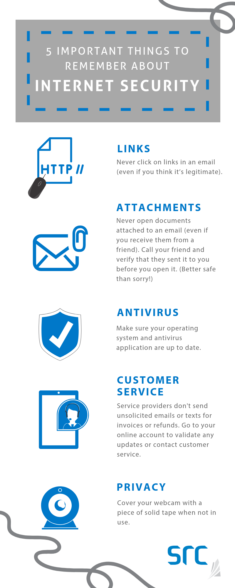 src five things to remember about internet security infographic
