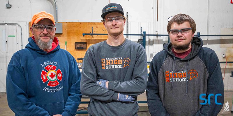 an instructor and two students in src's plastic welding program with nw college