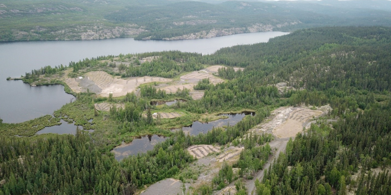 aerial photo of the former Cayzor Mine site
