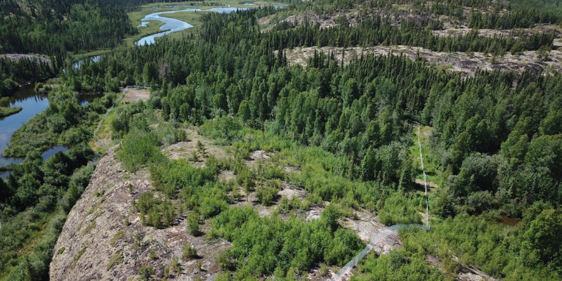 aerial photo of the former Cinch Mine site