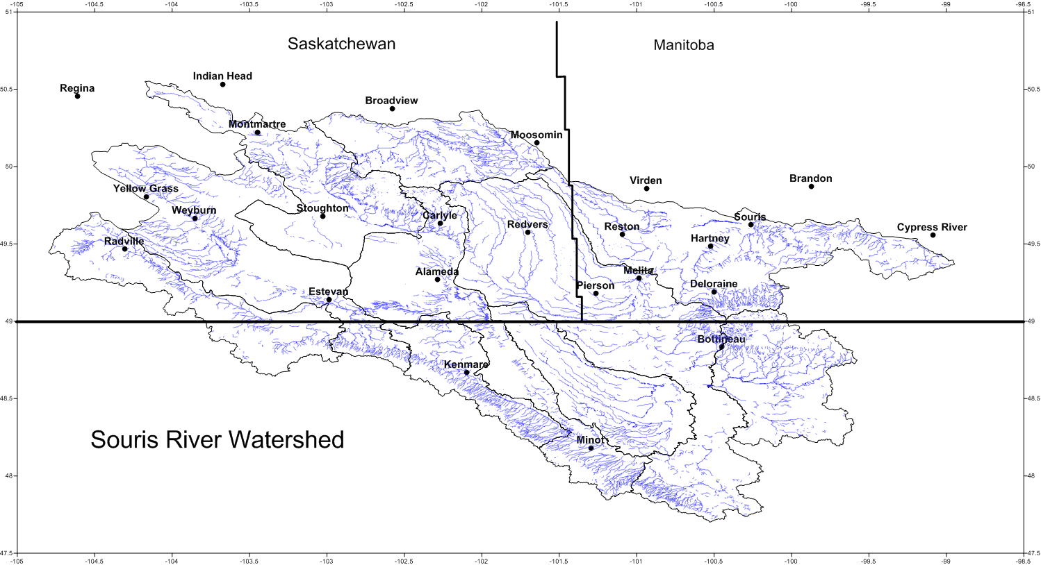 Map of Souris River Watershed