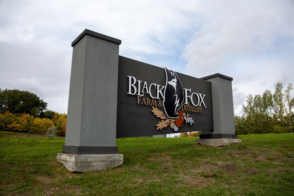 Black Fox Farm and Distillery property sign