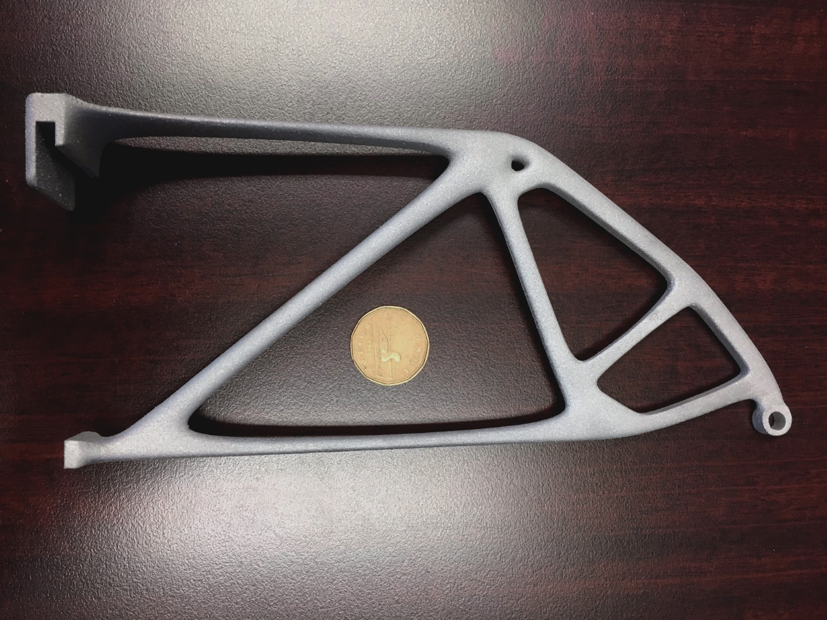 3-D aluminum bracket printed at src industrial engineering