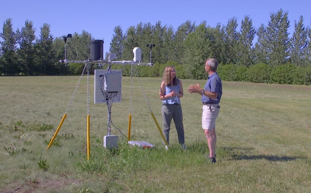 src climate station in green field