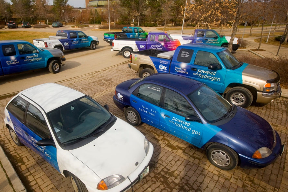 fleet of src vehicles adapated to hydrogen, natural gas and biodiesel