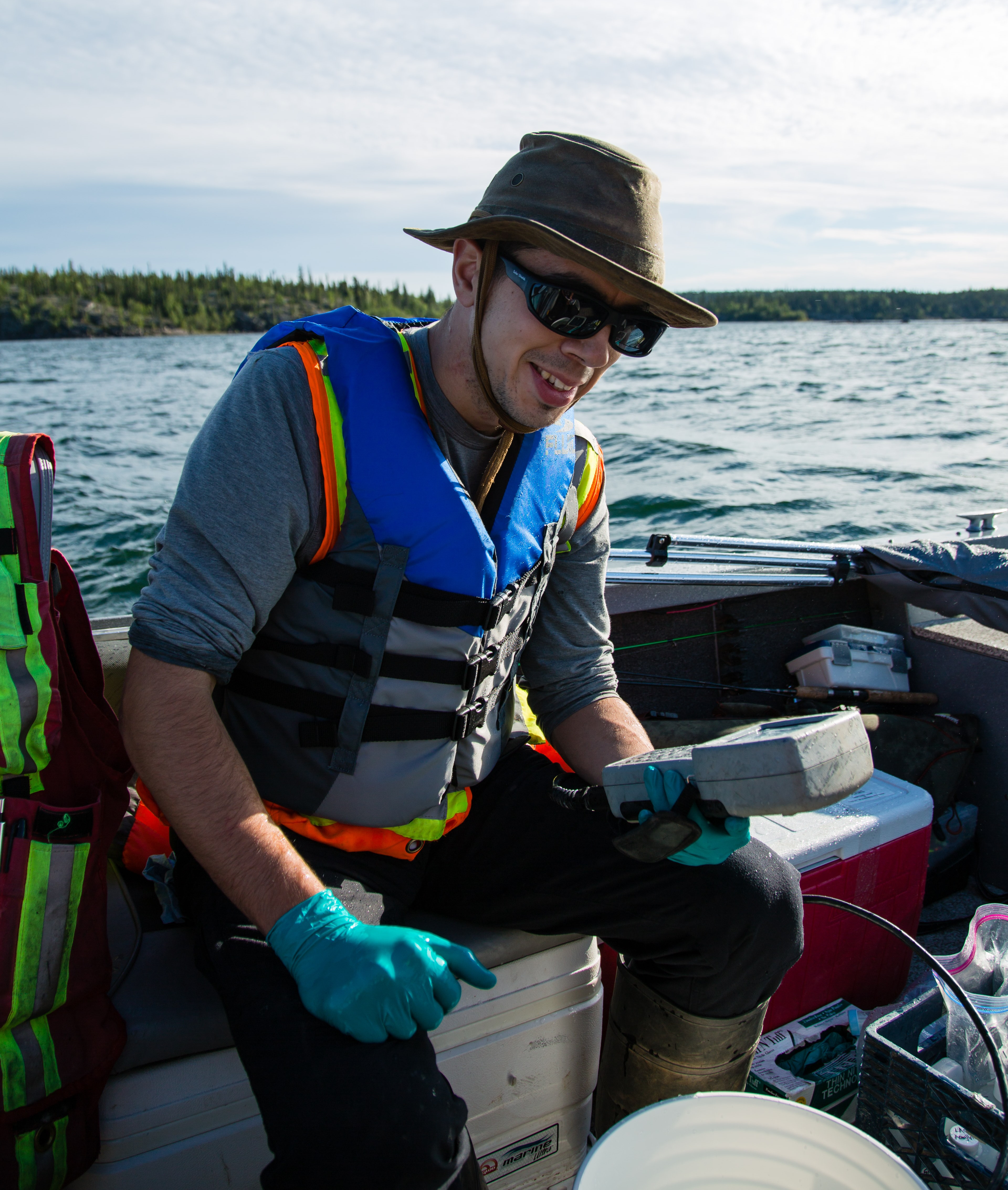 field worker on boat