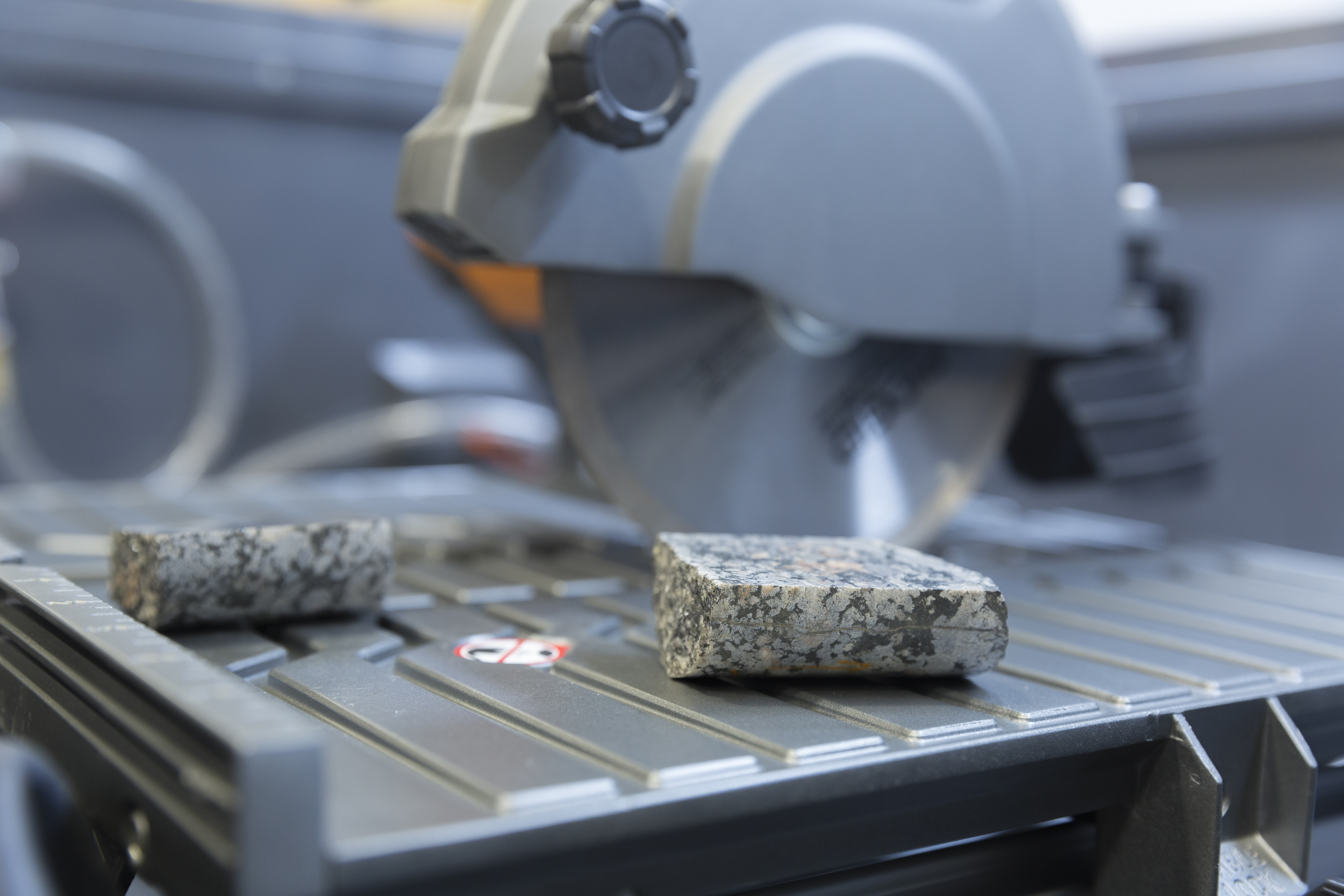 core sample next to saw