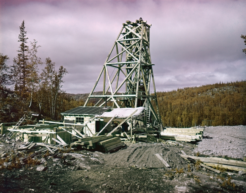 construction of headframe at nicholson mine