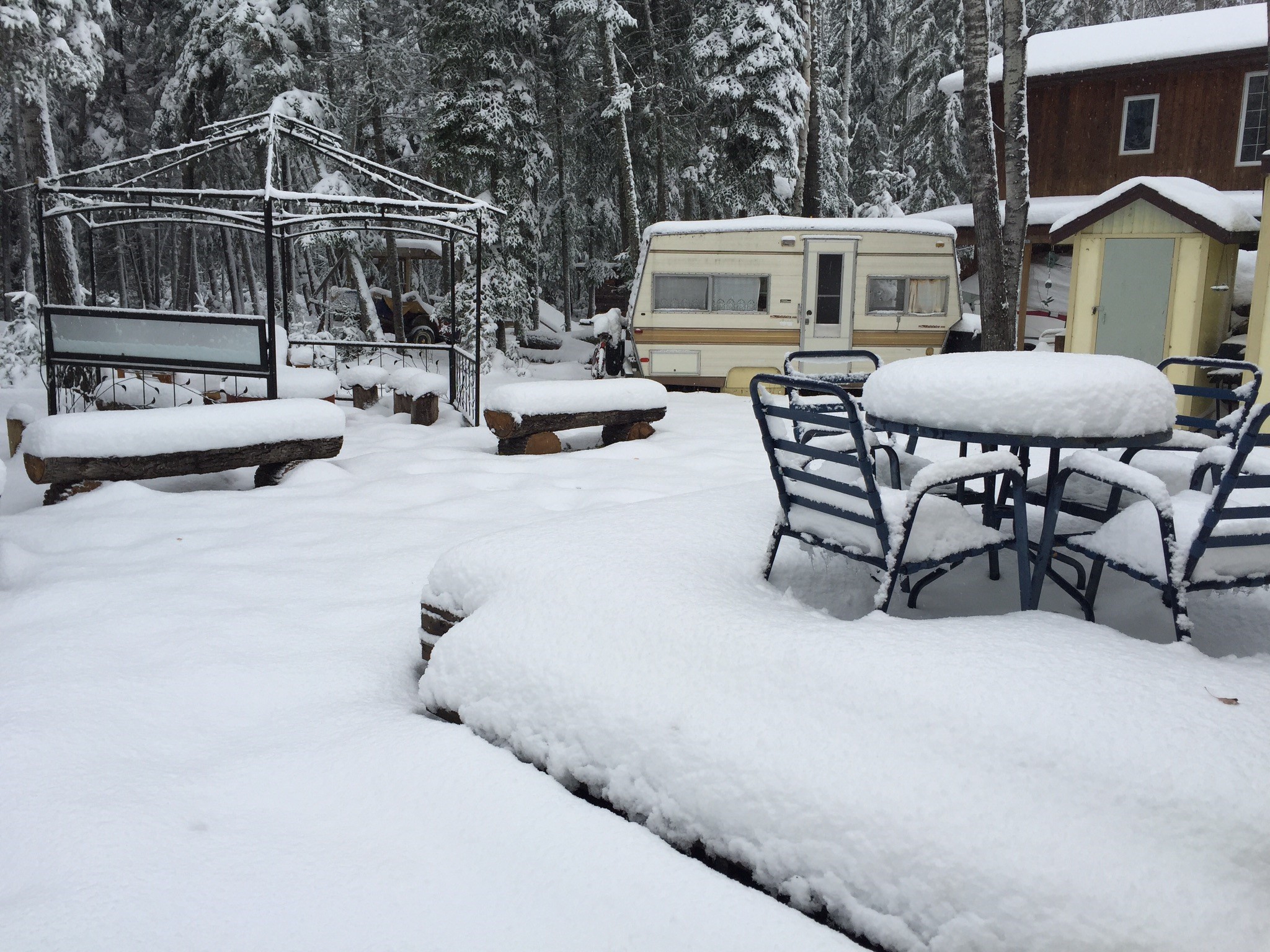 backyard covered in snow