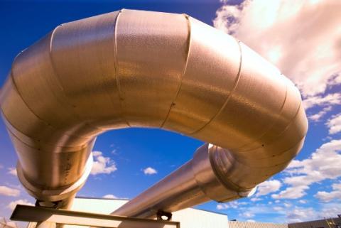 Pipe Loop with Dramatic Blue Sky