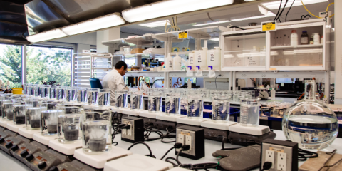 src lab employee performing test