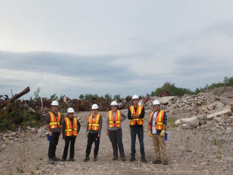 students at mine site