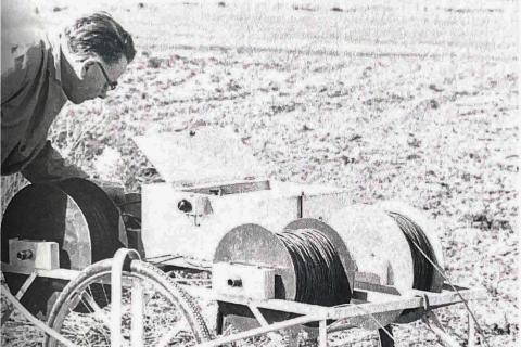 SRC scientist uses Resistivity Apparatus for Groundwater Mapping in 1959