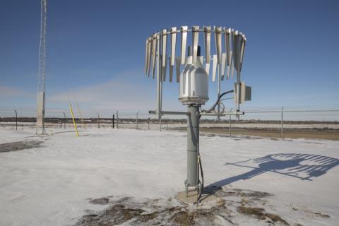 weather instrument at src's climate reference station in the winter