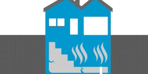 graphic image of house with radon symbol 