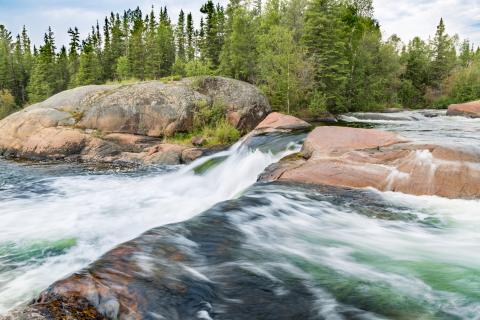 water rushing over rocks