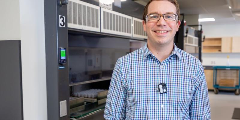 rob millar src standing in geoanalytical laboratories