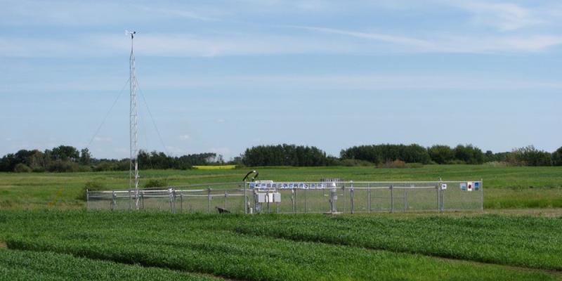 src climate station in green field