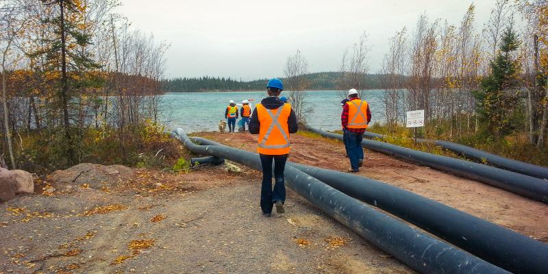 SRC leads a site tour during remediation of the former Lorado Uranium Mill Site in 2014