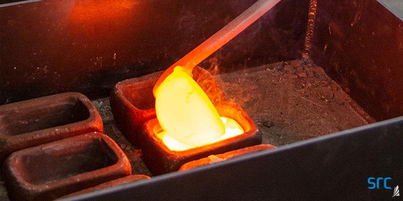 hot liquid pours into casing at src's rare earth processing facility