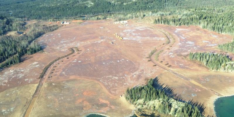 aerial view of remediated mill site