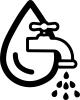Water droplet with tap in it